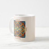 Levendige Boho Fractal Mandala Kunst Koffiemok (Voorkant links)