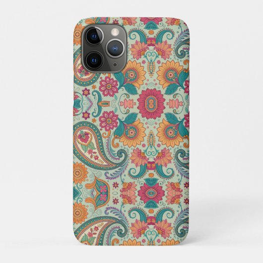 Levendige Boho Paisley lichtgroene bloemmotief Case-Mate iPhone Case (Achterkant)