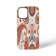 Levendige Boho Paisley witte bloemmotief 