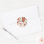 Levendige Boho Paisley witte bloemmotief Ronde Sticker (Envelop)