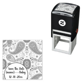 Levendige Boho Paisley witte bloemmotief Zelfinktende Stempel