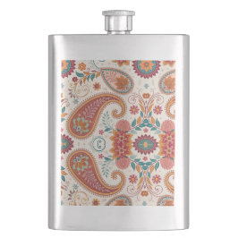 Levendige Boho Paisley witte bloempatroon Flacon