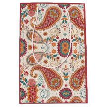 Levendige Boho Paisley witte bloempatroon 