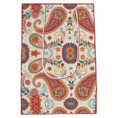 Levendige Boho Paisley witte bloempatroon  Medium Cadeauzakje (Achterkant)