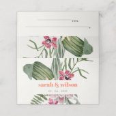 Levendige Boho Perzik Blush Tropische Bloemen Brui Plaatskaartje (Buitenkant ongevouwen)