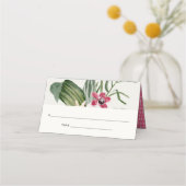 Levendige Boho Perzik Blush Tropische Bloemen Brui Plaatskaartje (Achterkant)