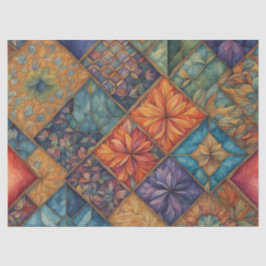 Levendige Boho Quilt Bloemendecor Tissuepapier