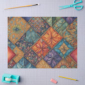 Levendige Boho Quilted Floral Tissuepapier (Craft)