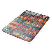 Levendige Boho Stripes: Eclectische Textielkunst Badmat (Gekanteld)