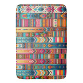 Levendige Boho Stripes: Eclectische Textielkunst Badmat (Voorkant Verticaal)