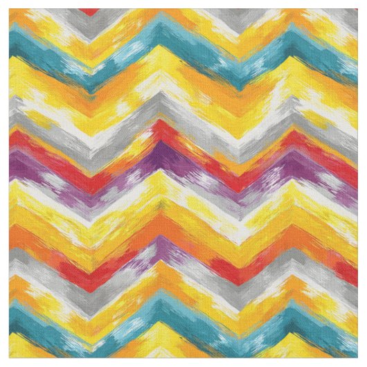 Levendige Boho Zigzaggen Stof (Close Up)