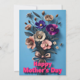 Levendige Bold Bloemen Moederdag Kaart