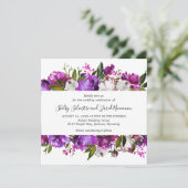 Levendige Bold Bright Paarse Floral Modern Wedding Kaart (Staand voorkant)