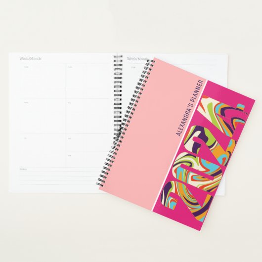 Levendige Bold Kleurrijke Wavy Typografie 2024 Planner (Display)