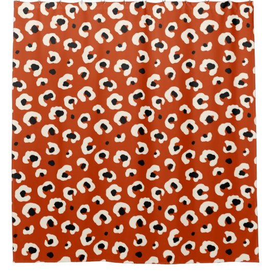 Levendige Bold Leopard Stijlvolle Dierenprint Douchegordijn (Voorkant)