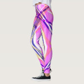 Levendige Bold Roze Blauw Geel Wit Funky Gym Leggings (Links)