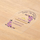 Levendige Bold Wildflowers Wedding Save the Date A Acryl Uitnodigingen (Laagn)