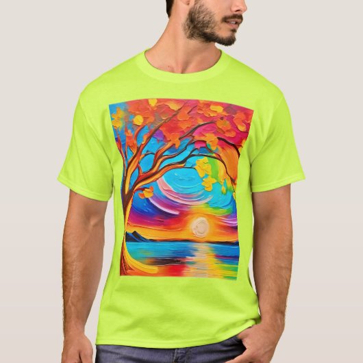 Levendige Boom des Levens Schilderij T-shirt (Voorkant)