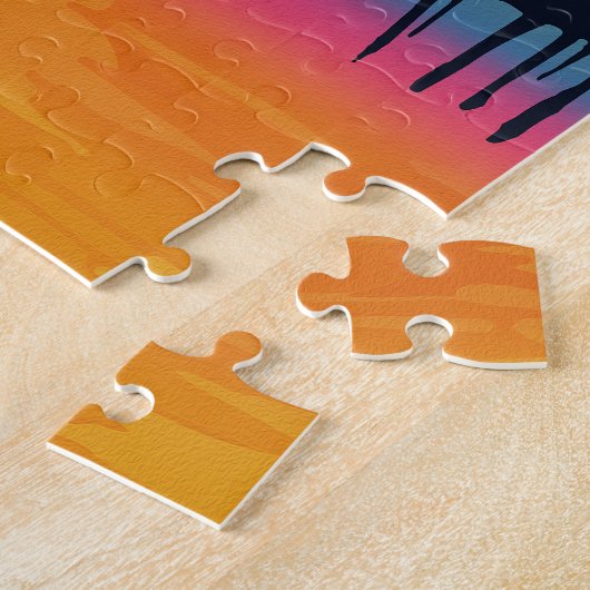 Levendige boom onder een kosmische regenbooghemel legpuzzel (Zijkant)