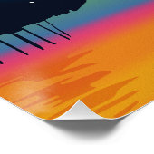 Levendige boom onder een kosmische regenbooghemel perfect poster (Hoek)