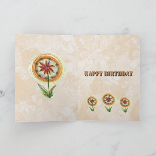 Levendige Boom Verjaardag Kaart (Binnen)