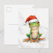 Levendige Boomkikker Kerstmis Feestdagenkaart (Voorkant / Achterkant)