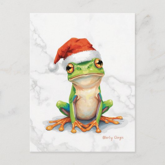 Levendige Boomkikker Kerstmis Feestdagenkaart (Voorkant)