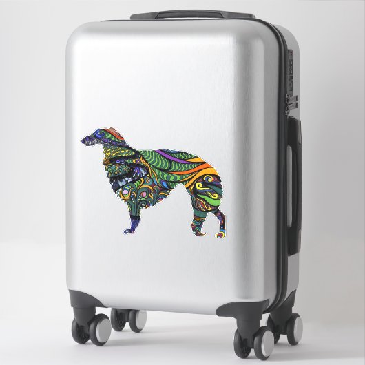 Levendige Borzoi Die Cut Vinyl Sticker (Koffer)