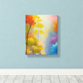 Levendige boslandschapsschildering canvas afdruk (Insitu (Houten vloer))