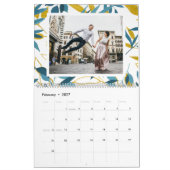 Levendige botanische bewerkbare jaarfoto kalender (Feb 2027)
