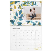 Levendige botanische bewerkbare jaarfoto kalender (Mar 2026)