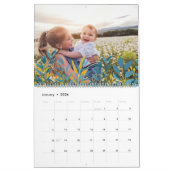 Levendige botanische bewerkbare jaarfoto kalender (Jan 2026)