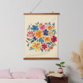 Levendige Botanische Bloei: Bloemige Behang Hangend Wandkleed (Slaapkamer)