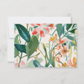 Levendige Botanische Bloemen Bruiloft QR Code RSVP Kaartje (Achterkant)