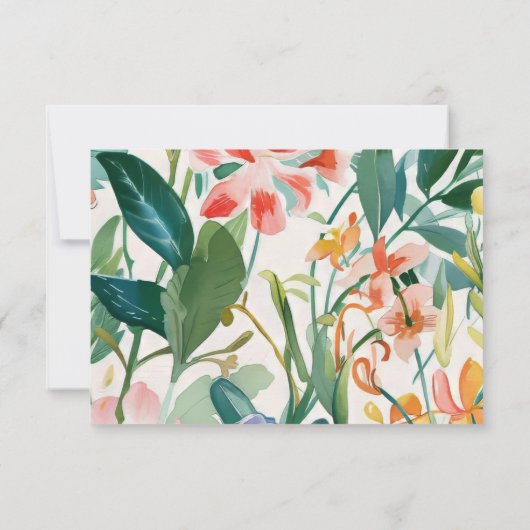 Levendige Botanische Bloemen Bruiloft QR Code RSVP Kaartje (Achterkant)