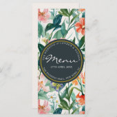 Levendige Botanische Bloemen Gepersonaliseerde Bru Menu (Voorkant / Achterkant)