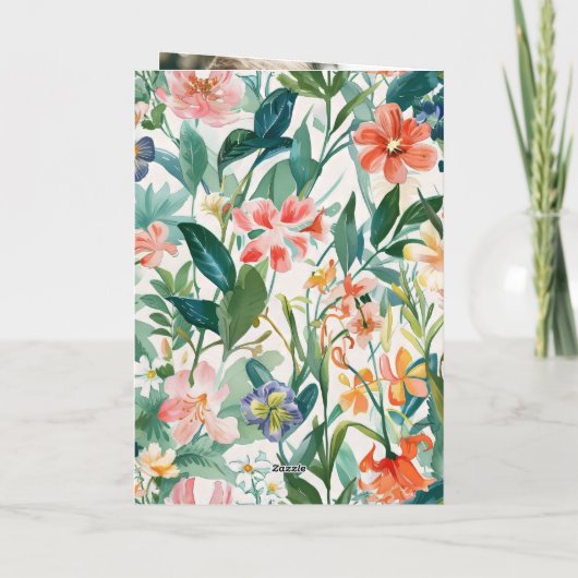 Levendige Botanische Bloom Bloemen Bruiloft Uitnod (Achterkant)