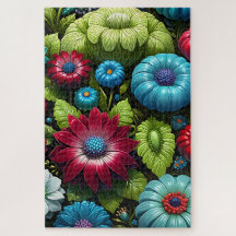 Levendige Botanische Fantasie Tuin Bloemen 
