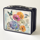 Levendige Botanische Mixed Media Collage Kunst (Achterkant)