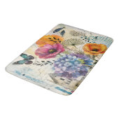 Levendige Botanische Mixed Media Collage Kunst Badmat (Gekanteld)