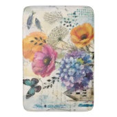 Levendige Botanische Mixed Media Collage Kunst Badmat (Voorkant Verticaal)