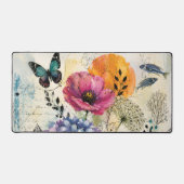 Levendige Botanische Mixed Media Collage Kunst Bureaumat (Voorkant)