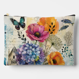 Levendige Botanische Mixed Media Collage Kunst Etui