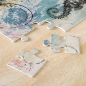 Levendige Botanische Mixed Media Collage Kunst Legpuzzel (Zijkant)