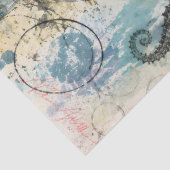 Levendige Botanische Mixed Media Collage Kunst Tissuepapier (Detail)