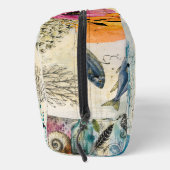 Levendige Botanische Mixed Media Collage Kunst Toilettasje (Rechts)