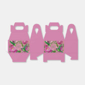 Levendige botanische roze en groene bedankdoosjes (Uitgevouwen)