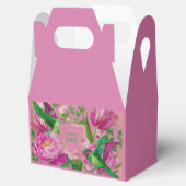 Levendige botanische roze en groene bedankdoosjes (Geopend)