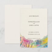 Levendige Botanische 'Save the Date'-kaart Save The Date (Voorkant / Achterkant)