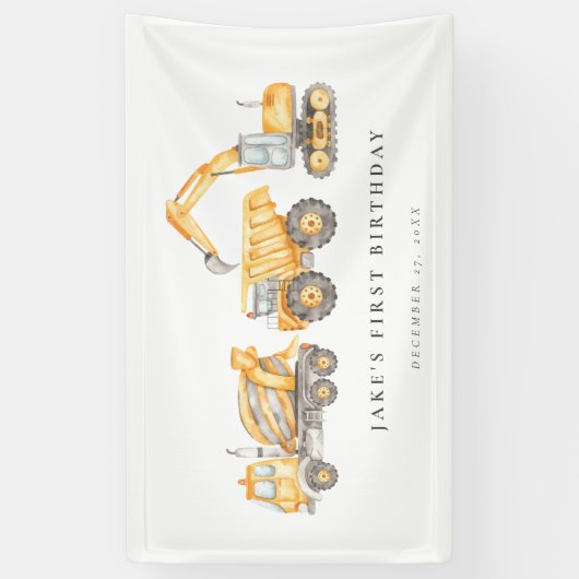 Levendige bouwwagens spandoek (Verticaal)